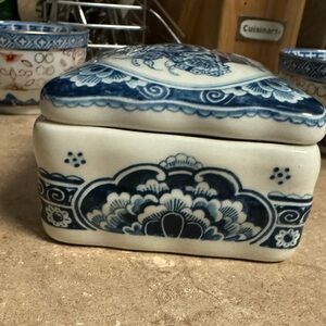 Blue and White Ceramic Decorative Box,